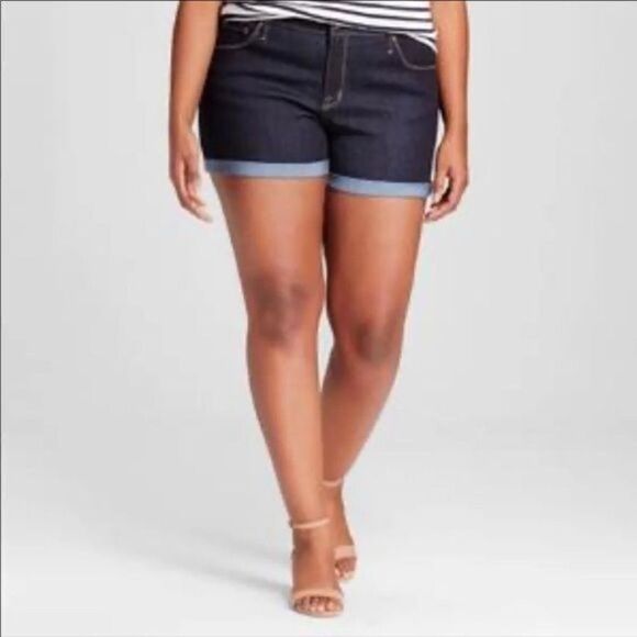 Ava & Viv Pants - Ava & Viv Blue Jean Denim MIDI Shorts Stretchy